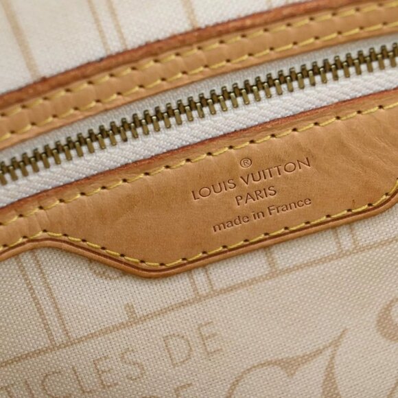 LOUIS VUITTON Neverfull PM Shoulder Tote Bag Damier Azur Leather - Picture 8 of 16